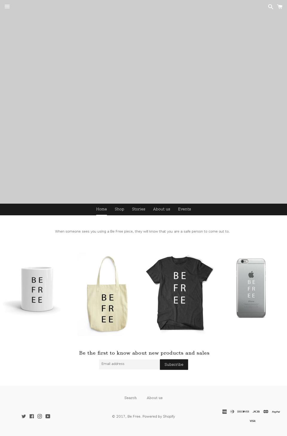 befreestories.com shopify website screenshot