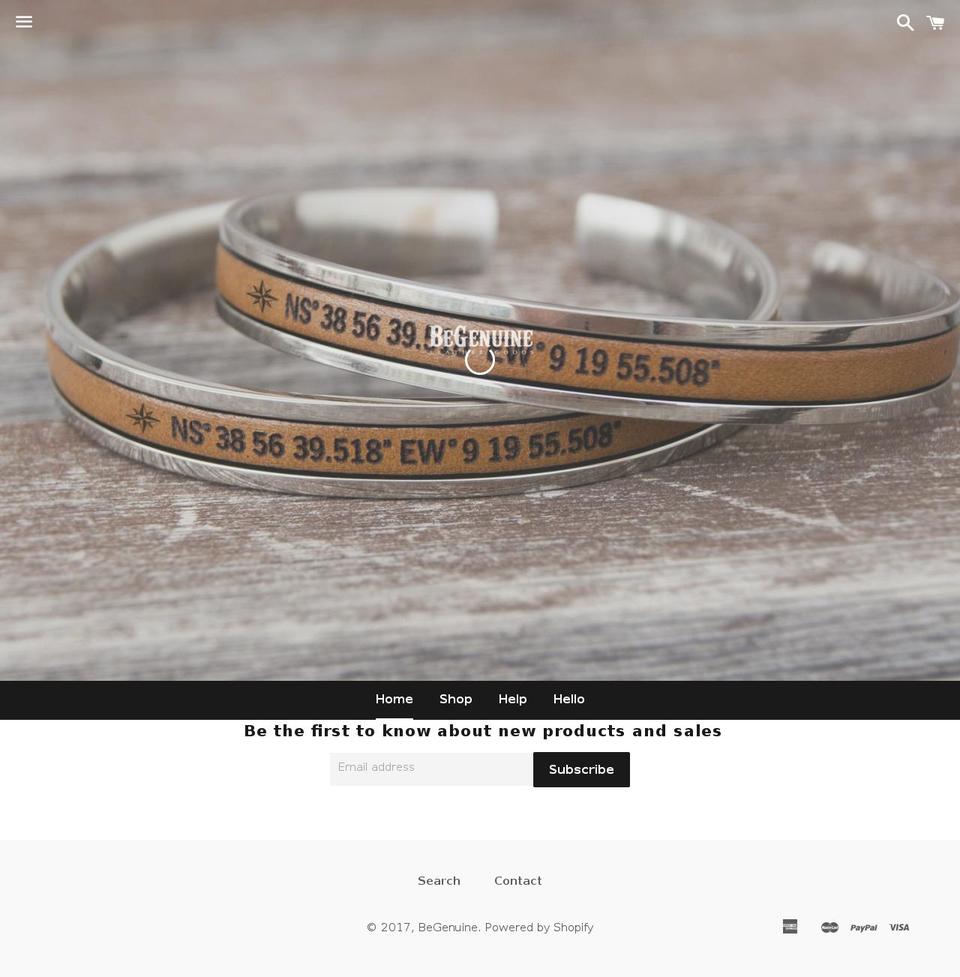 begenuine.net shopify website screenshot