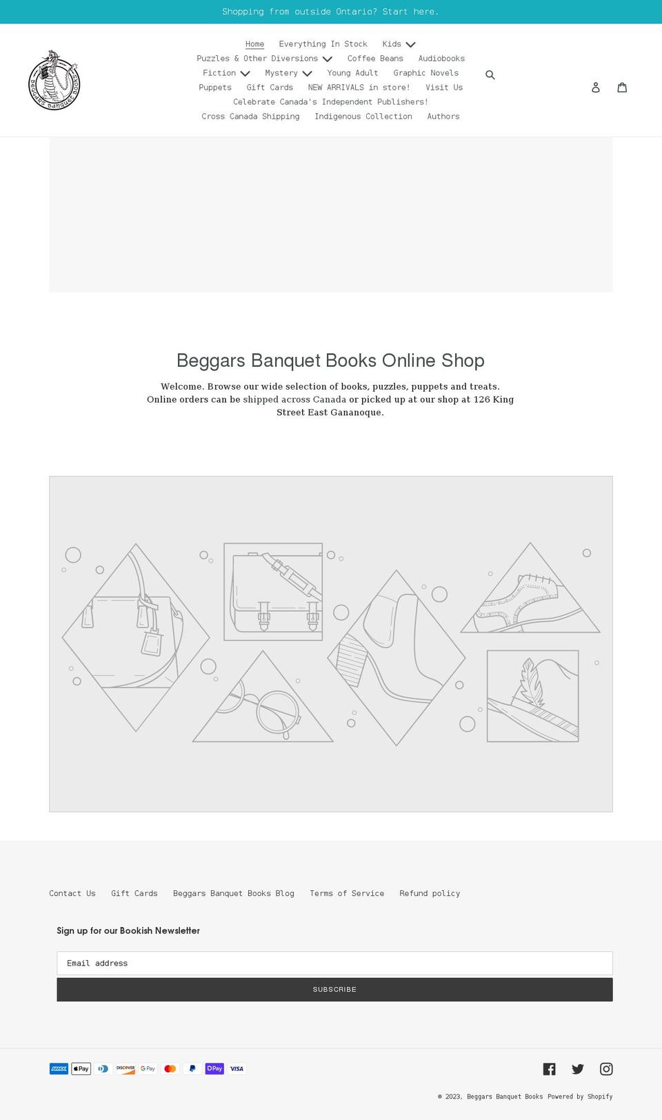 beggarsbanquetbooks.com shopify website screenshot