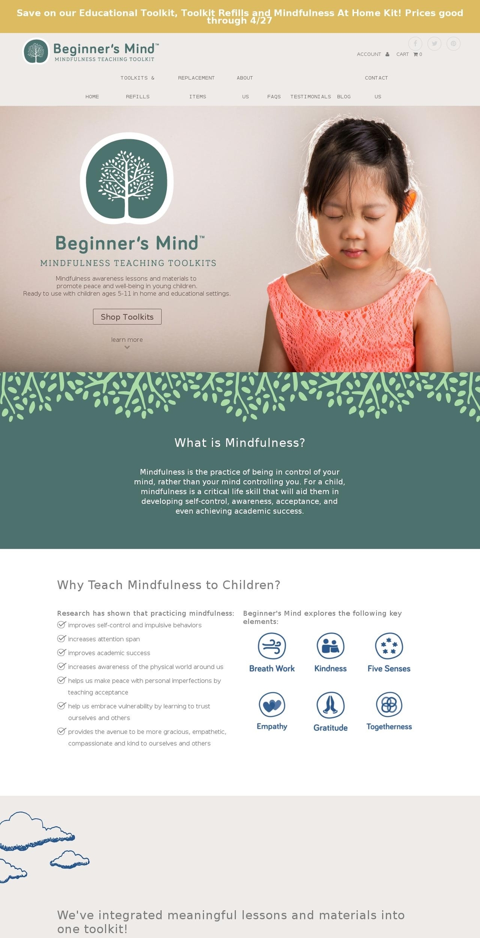 beginnersmindresources.com shopify website screenshot