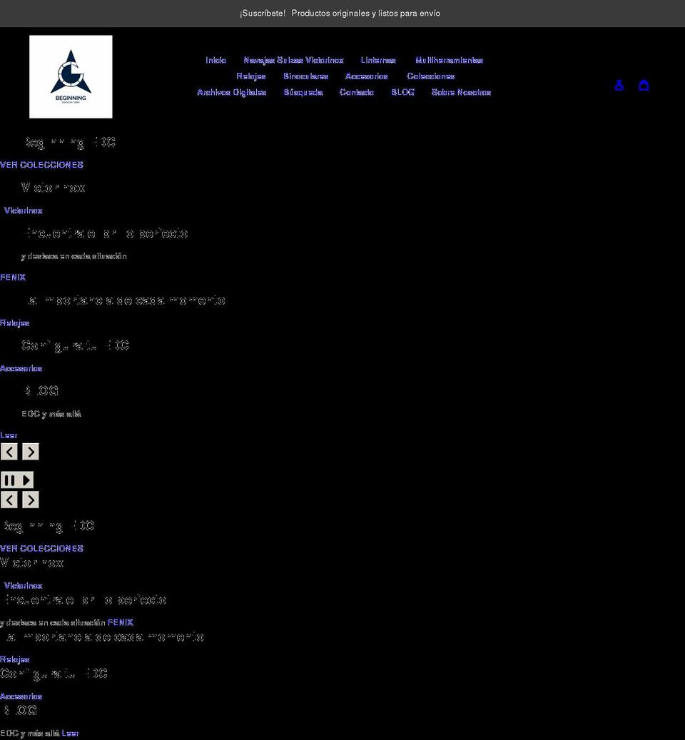 beginning.cl shopify website screenshot