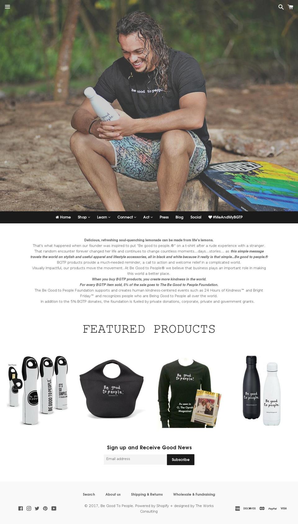 begoodtopeople.com shopify website screenshot