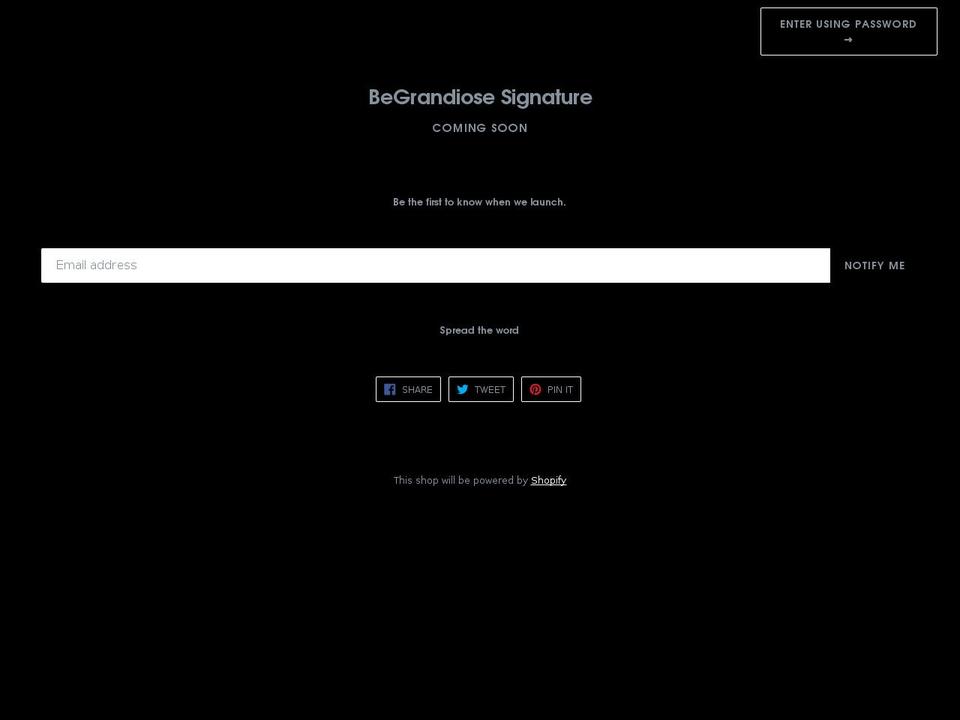 begrandiosesignature.com — Shopify storefront screenshot