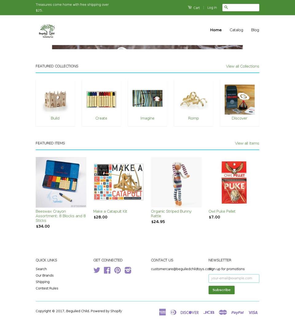 beguiledchildtoys.com shopify website screenshot