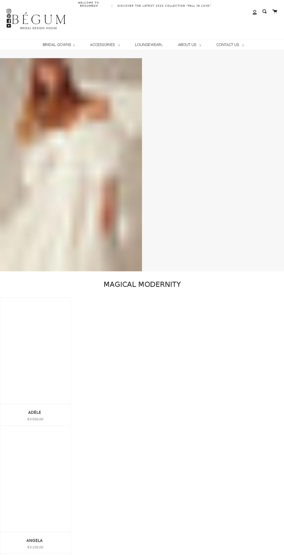begumbdh.com shopify website screenshot