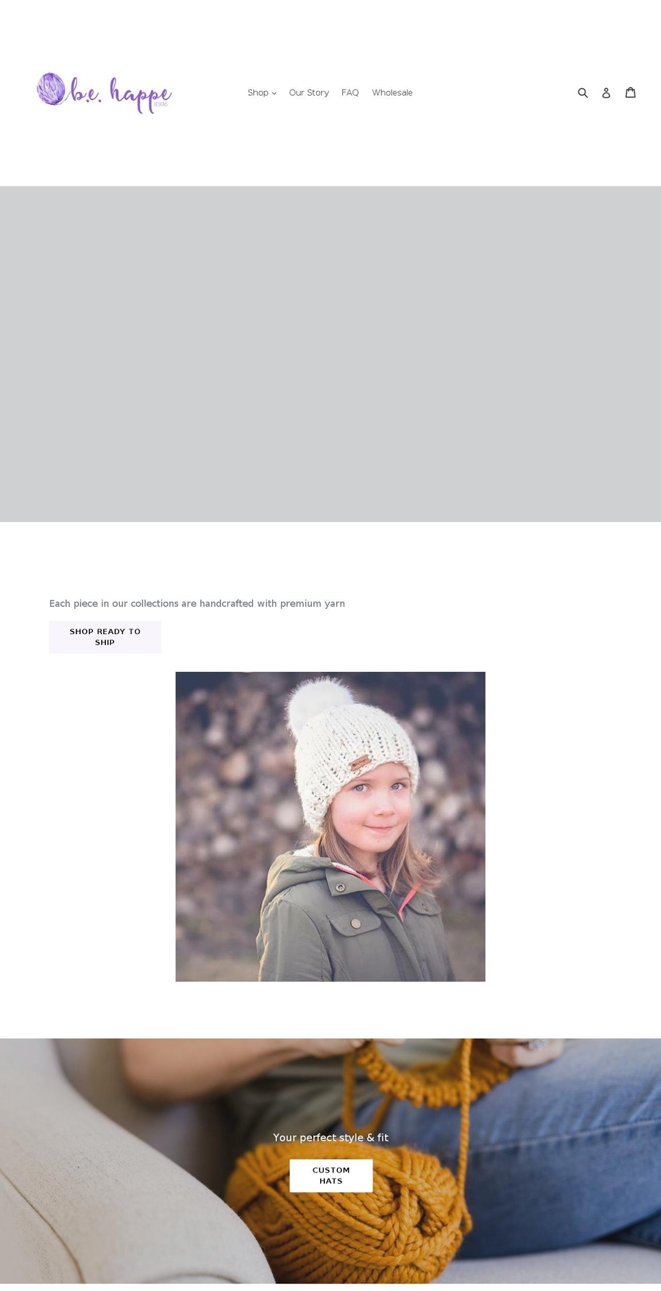 behappedesigns.com — Shopify storefront screenshot