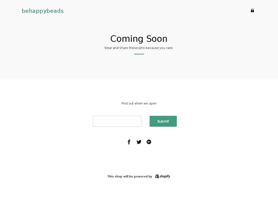 behappybeads.com — Shopify storefront screenshot