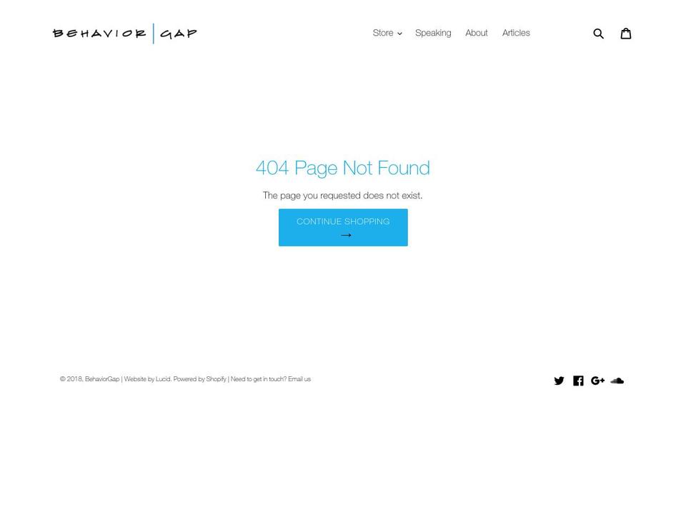 behaviorgapradio.com — Shopify storefront screenshot