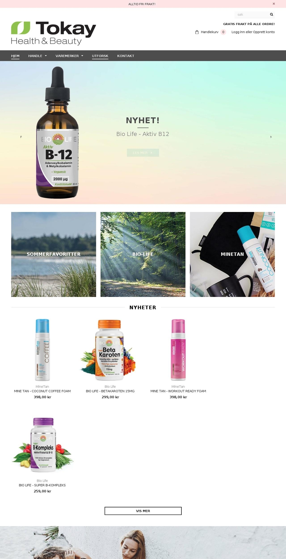 behealthy.no shopify website screenshot