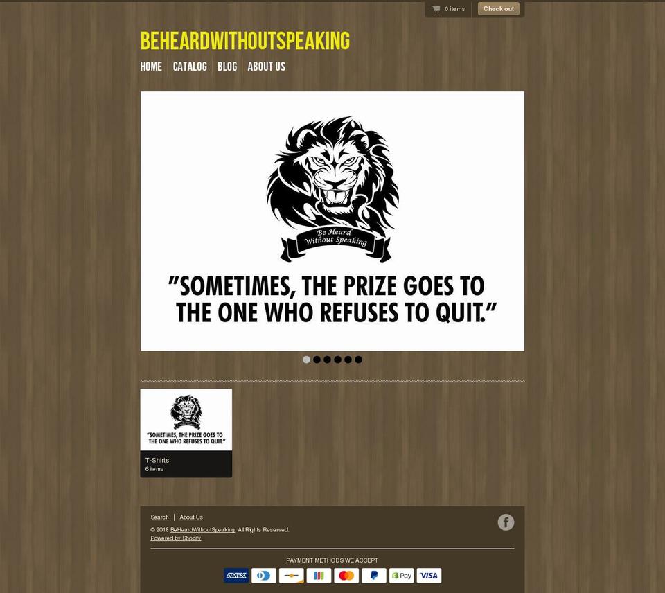 beheardwithoutspeakingatl.com — Shopify storefront screenshot