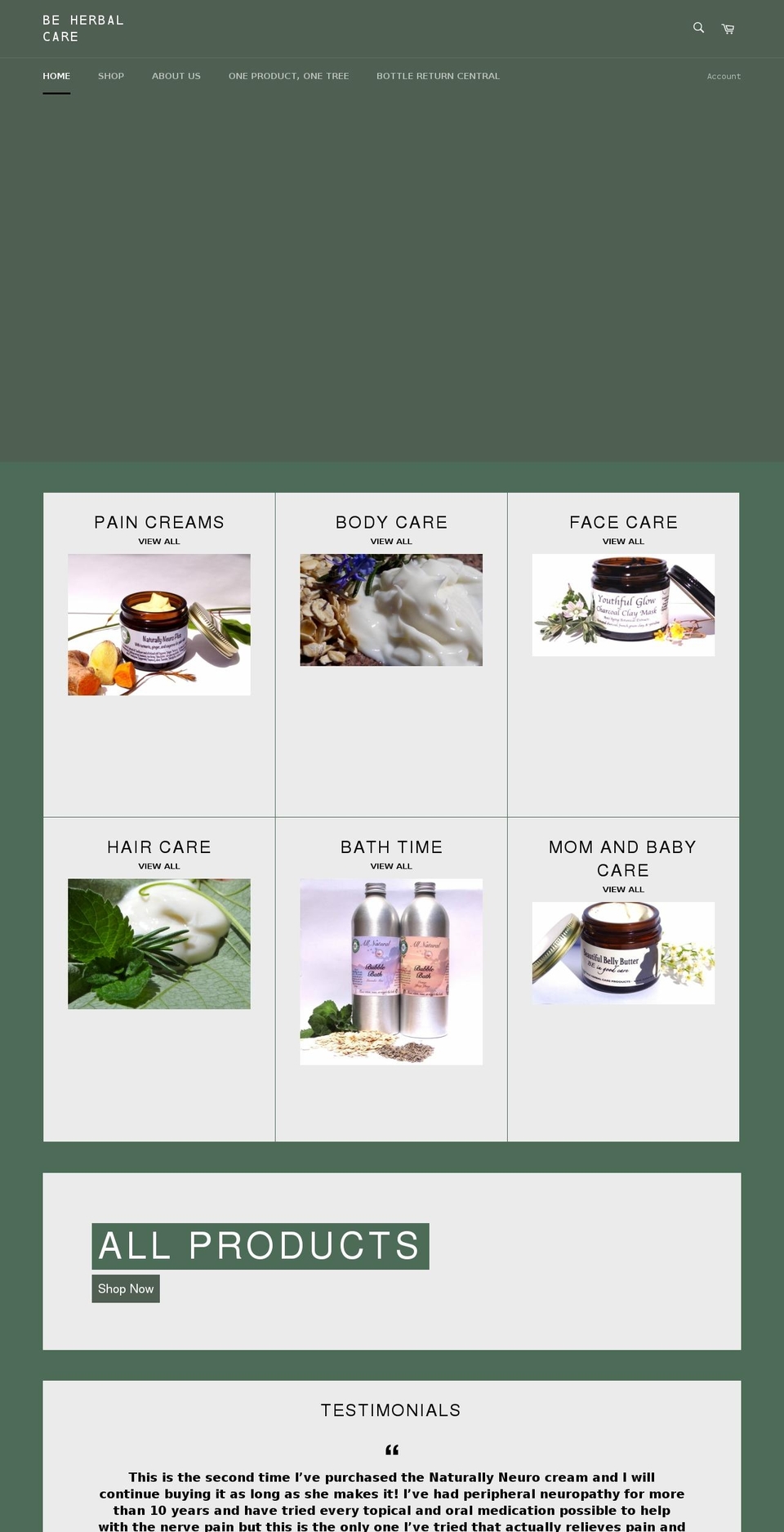 beherbalcare.com shopify website screenshot