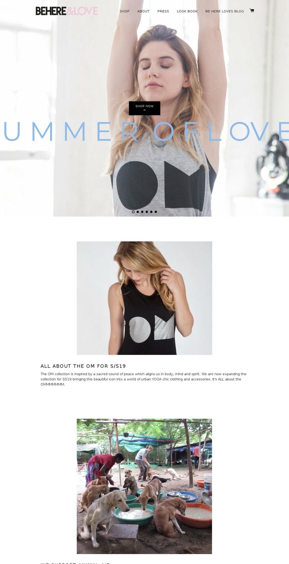 behereandlove.com shopify website screenshot