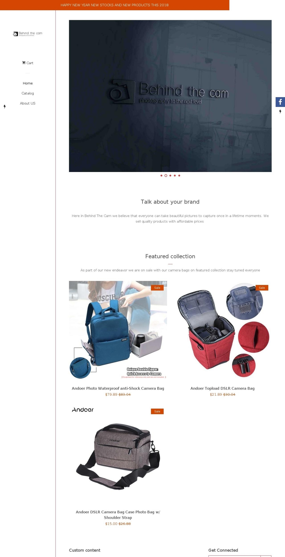 behindthecam.com — Shopify storefront screenshot