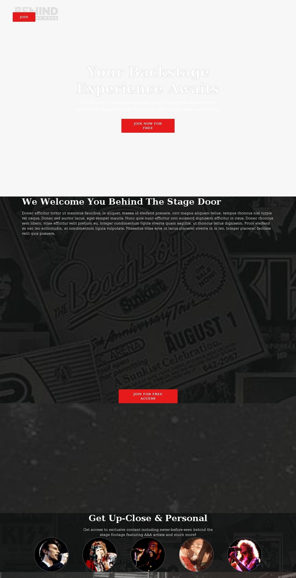 behindthestagedoor.com shopify website screenshot