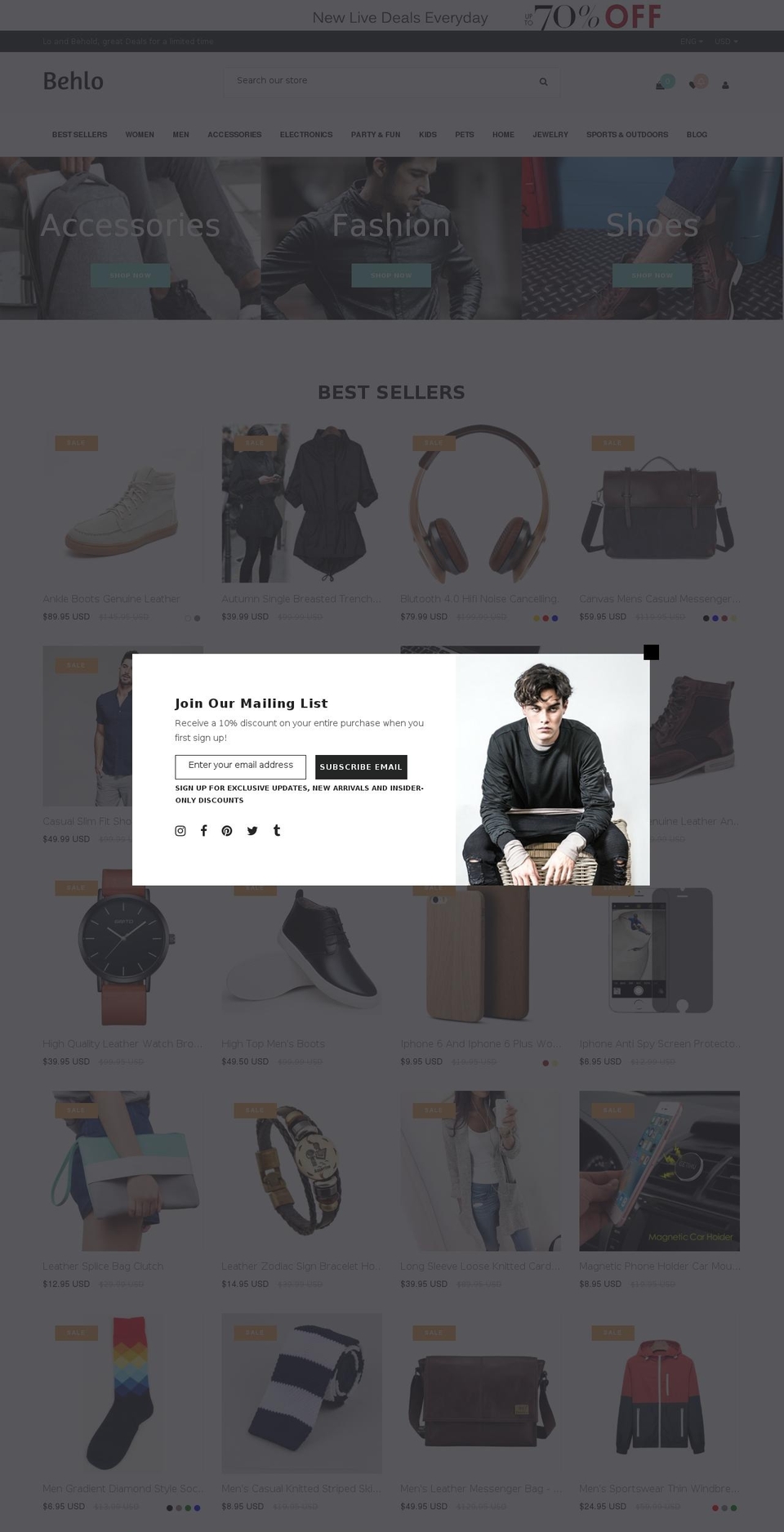 brilliant-home3 Shopify theme site example behlo.com