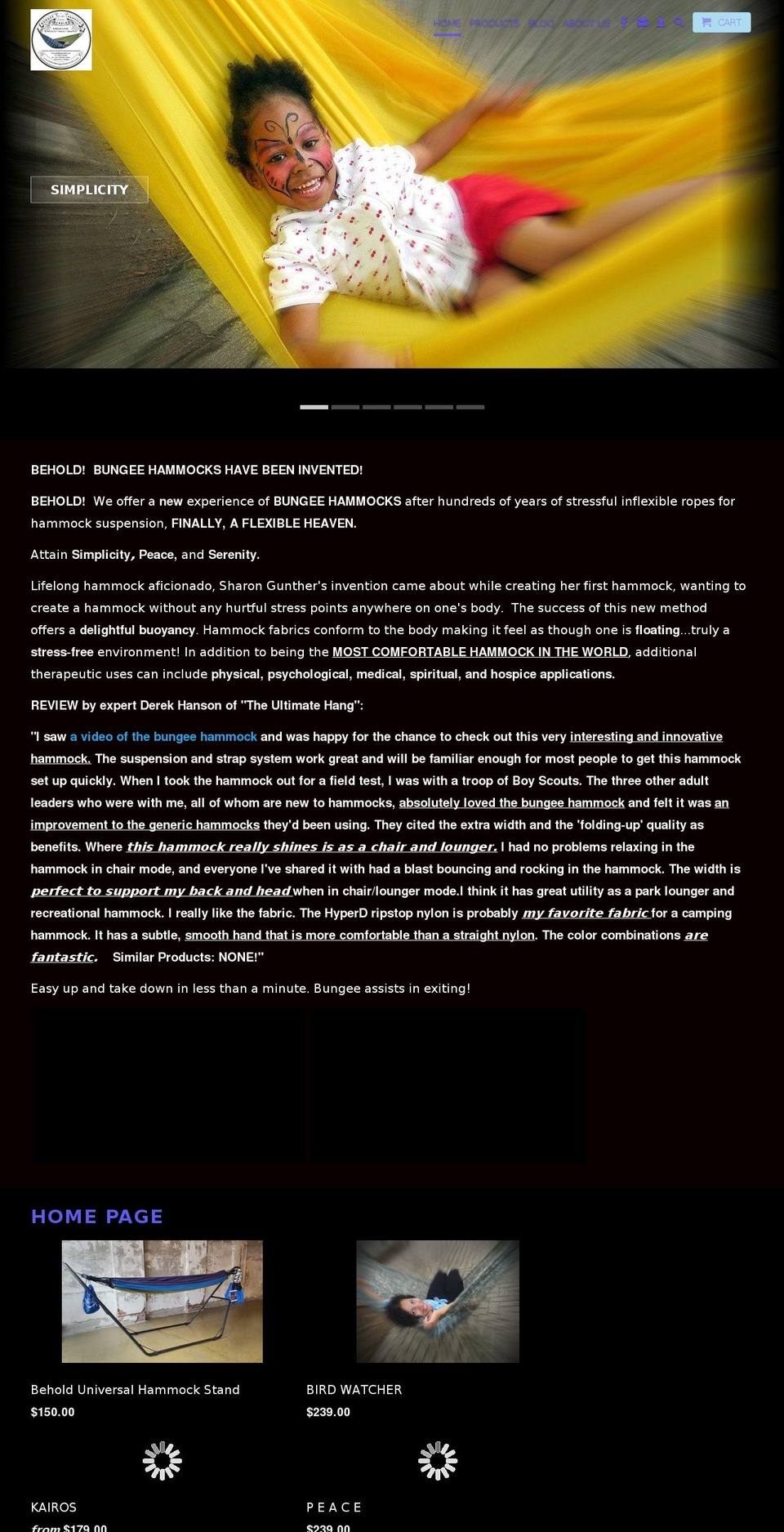 beholdbungeehammocks.com — Shopify storefront screenshot