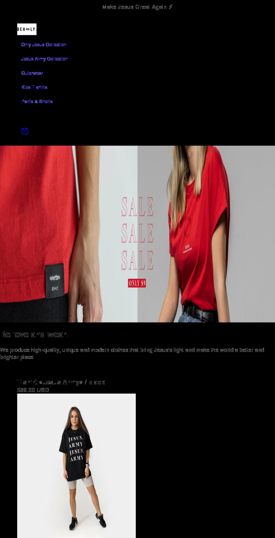 beholy.shop shopify website screenshot