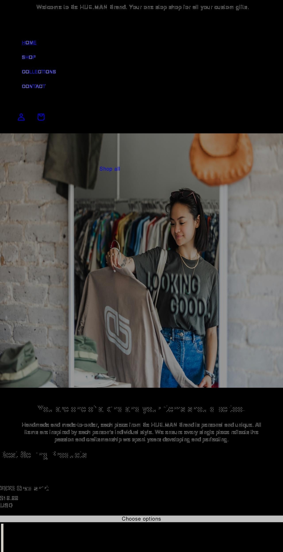 behuemanbrand.com shopify website screenshot