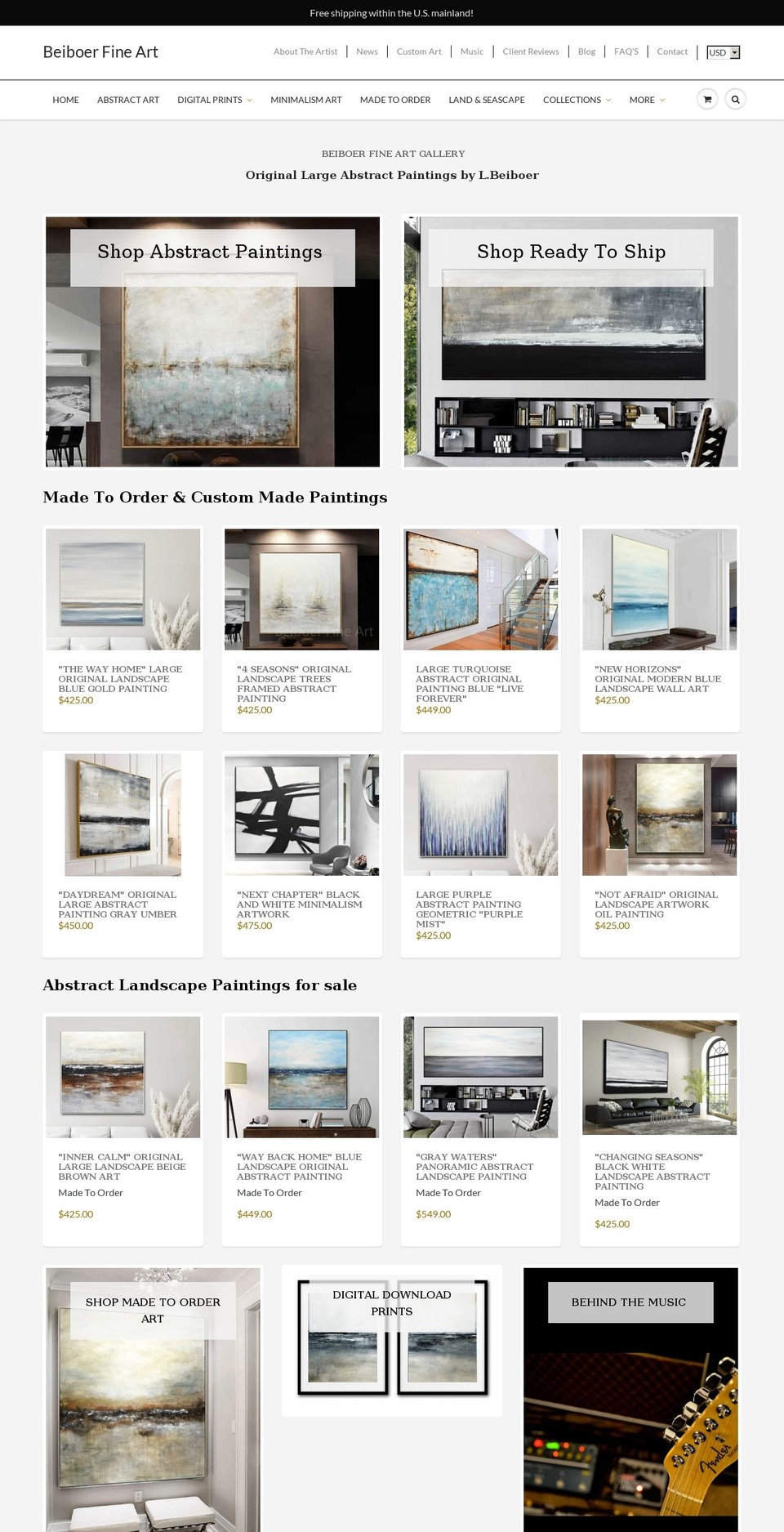 beiboerfineart.com — Shopify storefront screenshot