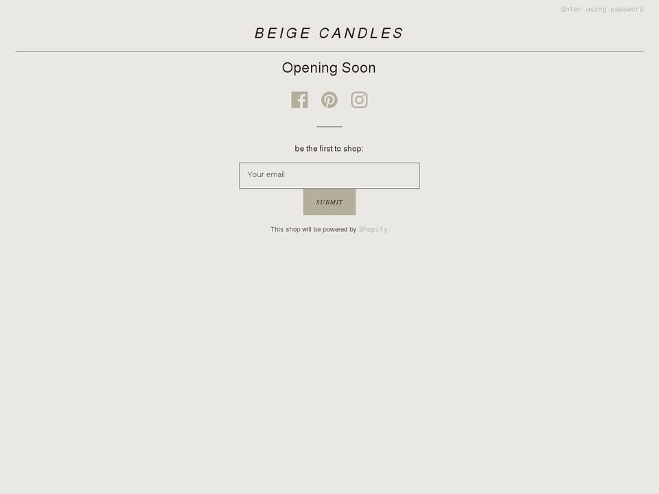beigecandles.com shopify website screenshot
