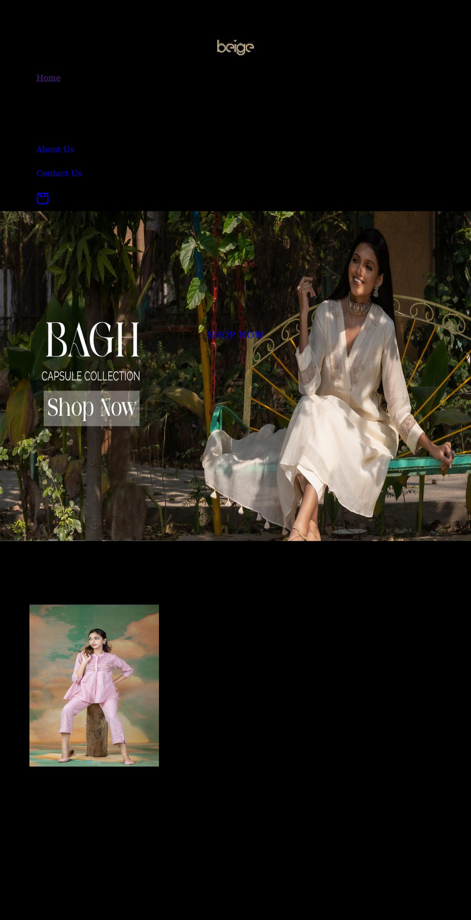 beigeindia.com shopify website screenshot