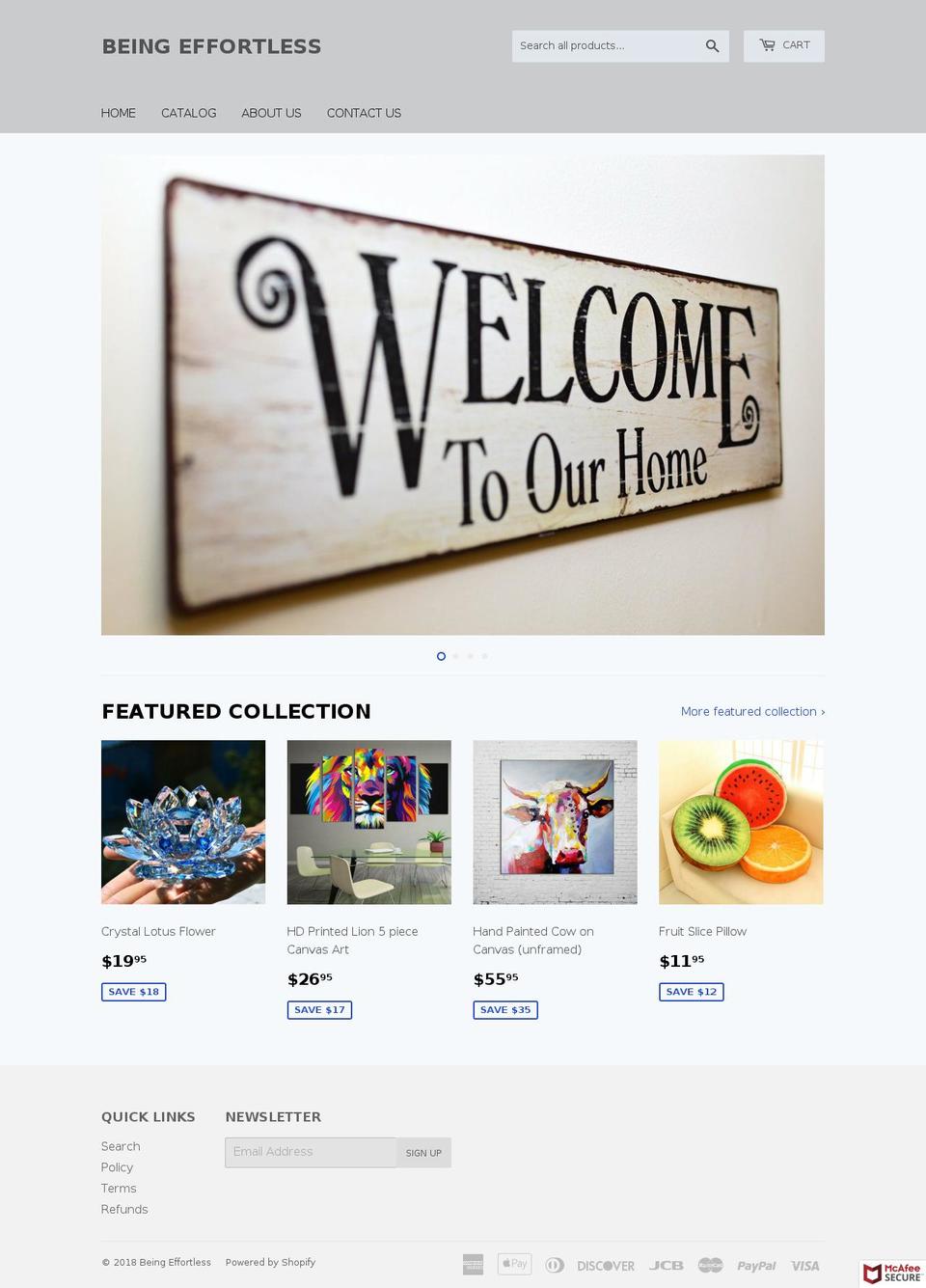 beingeffortless.com — Shopify storefront screenshot