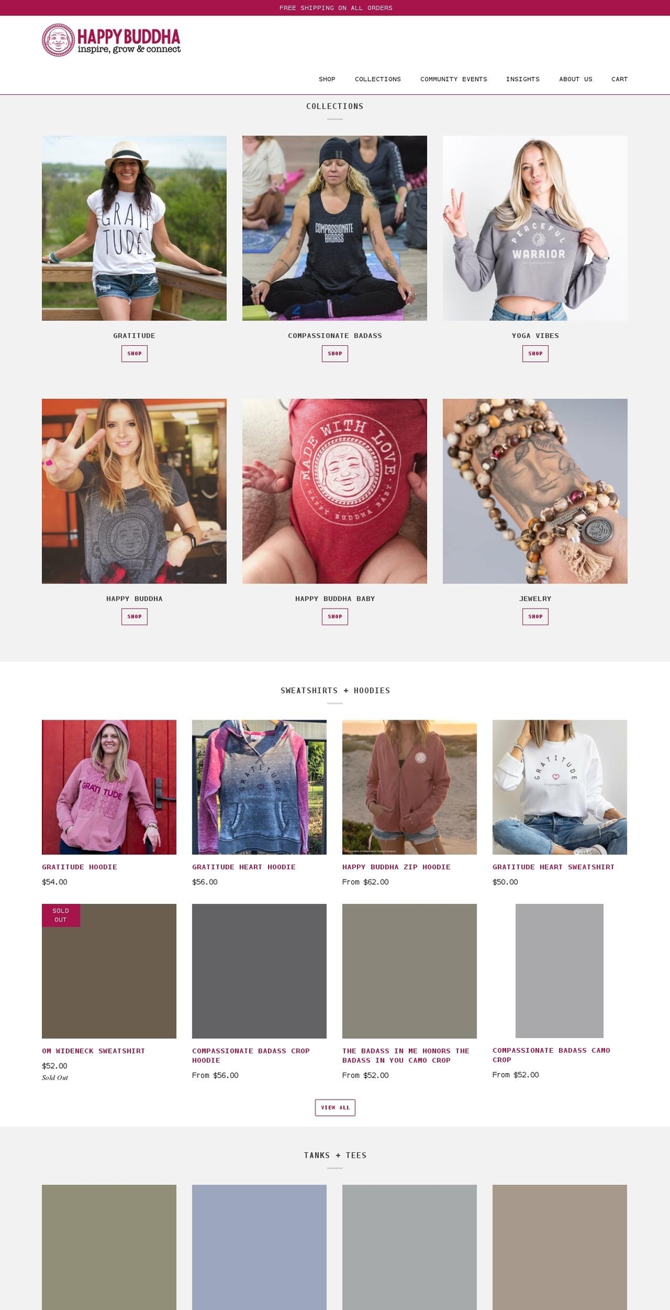 beinghappybuddha.com — Shopify storefront screenshot