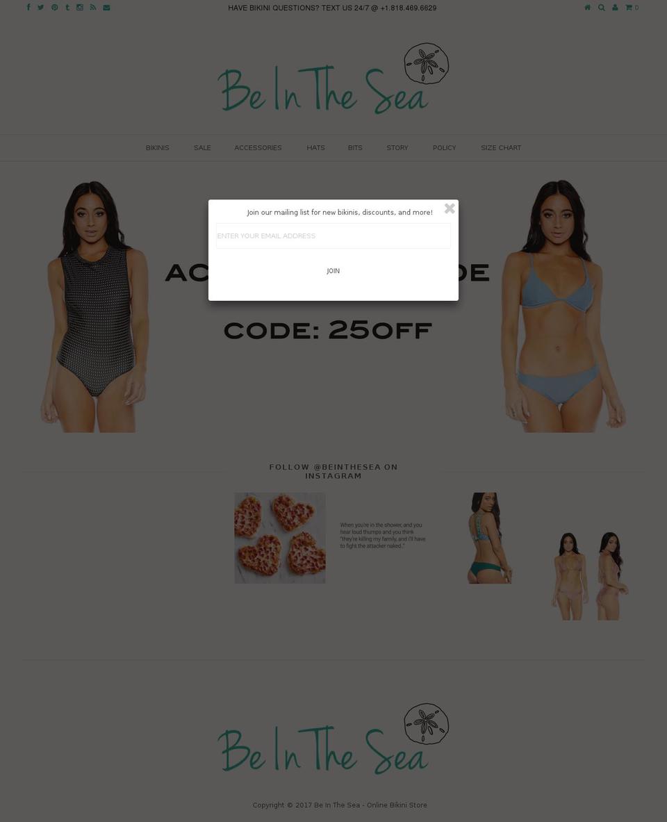 beinthesea.com shopify website screenshot