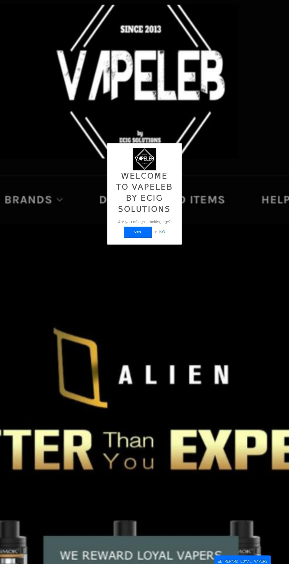 beirutvapestore.com shopify website screenshot
