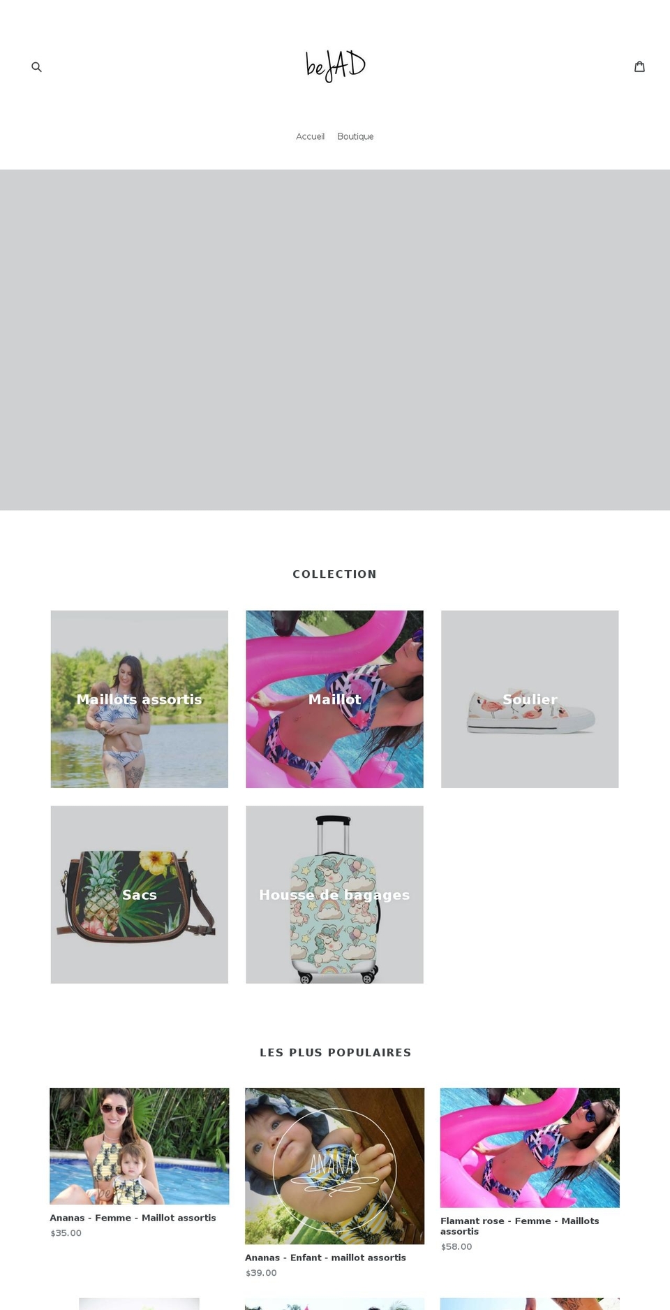 bejadcollection.com — Shopify storefront screenshot