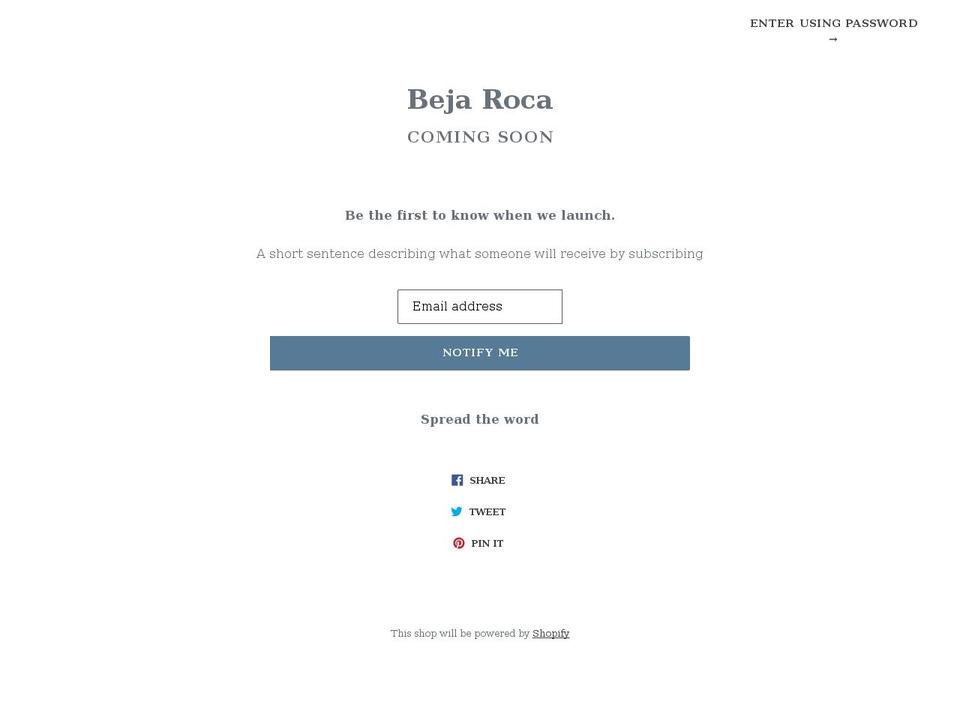 bejaroca.com — Shopify storefront screenshot