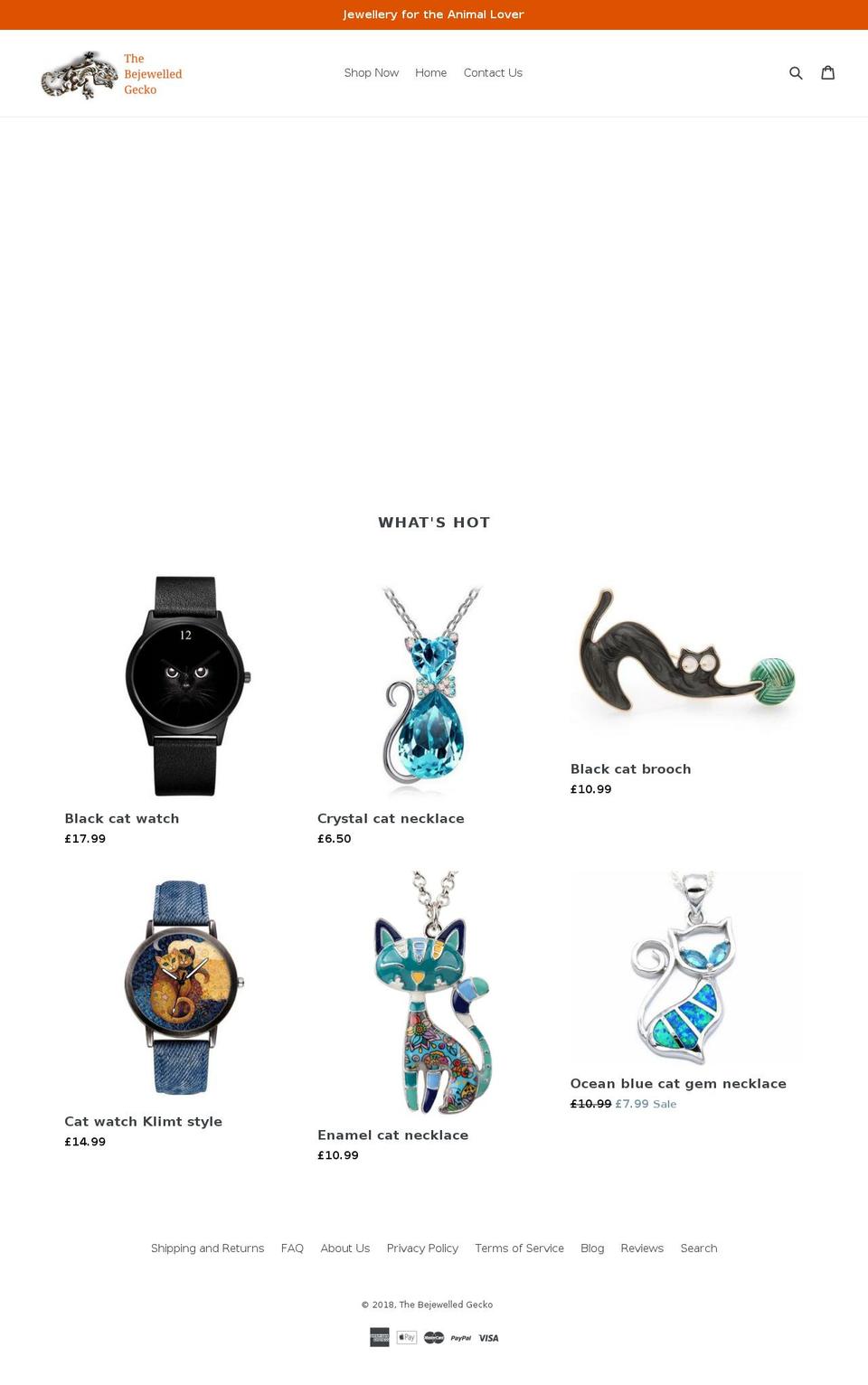 bejewelledgecko.com — Shopify storefront screenshot