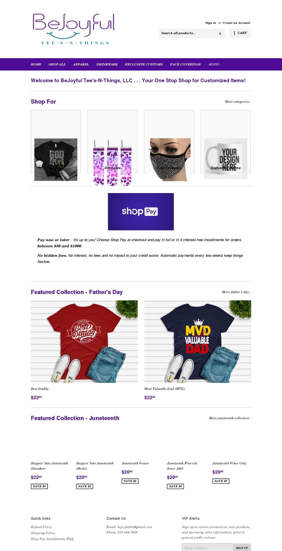 bejoyfultnt.com shopify website screenshot