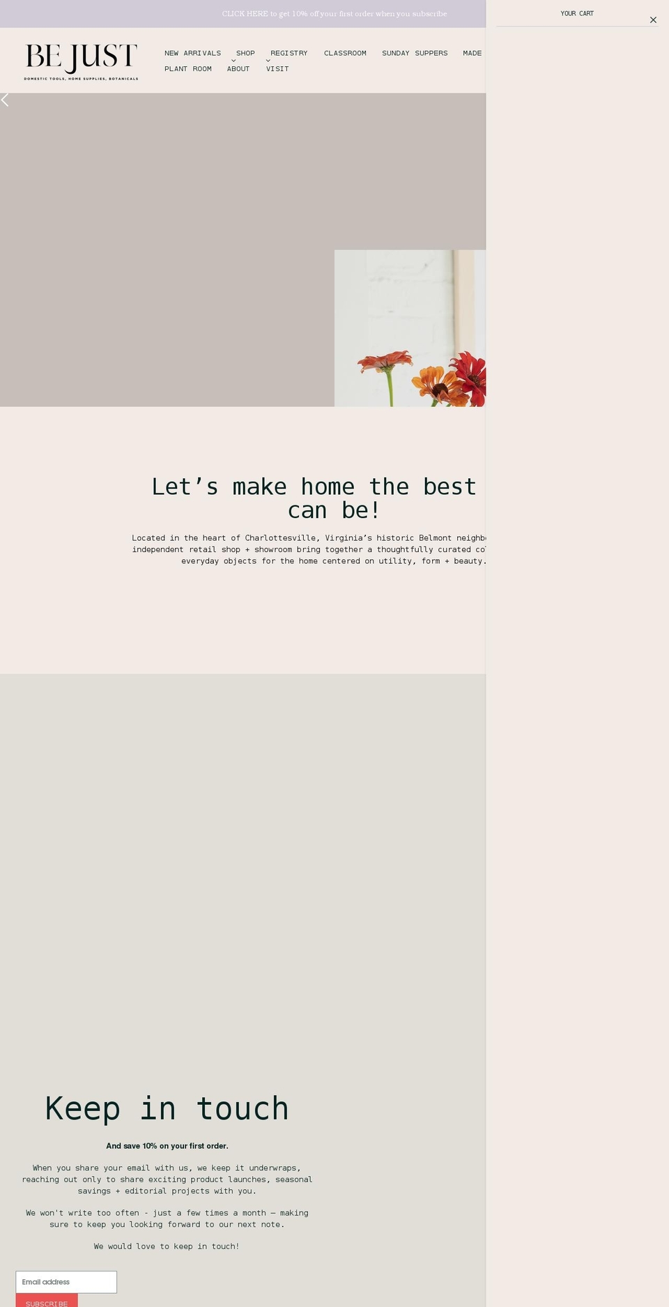 bejustcville.com shopify website screenshot
