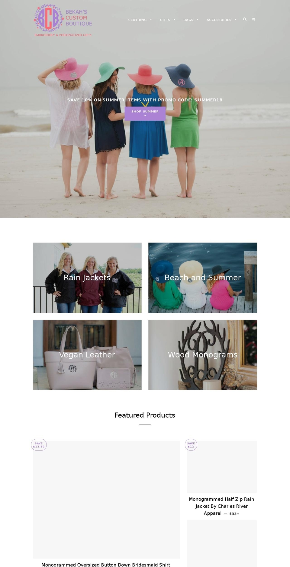 bekahsboutique.com — Shopify storefront screenshot