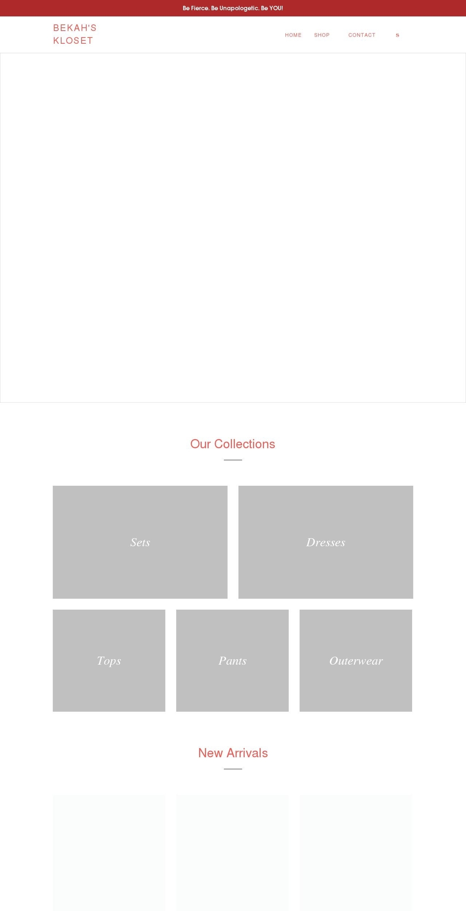 bekahskloset.com shopify website screenshot