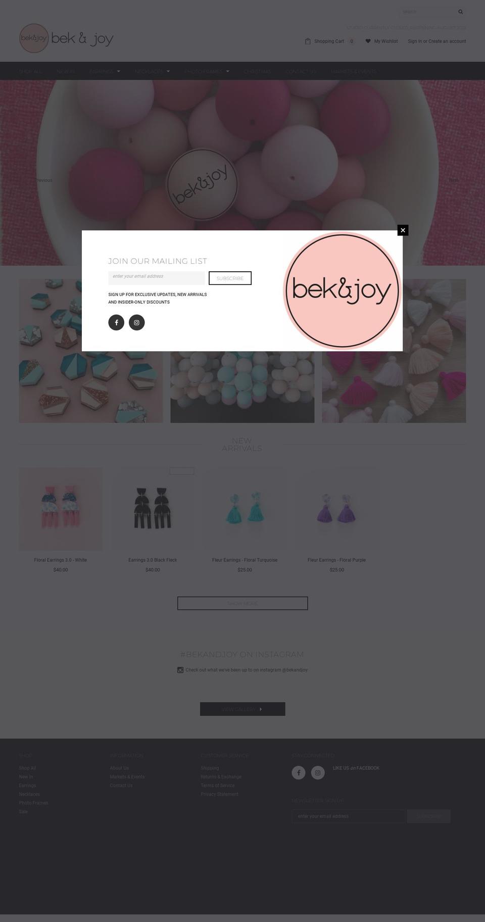 bekandjoy.com.au shopify website screenshot