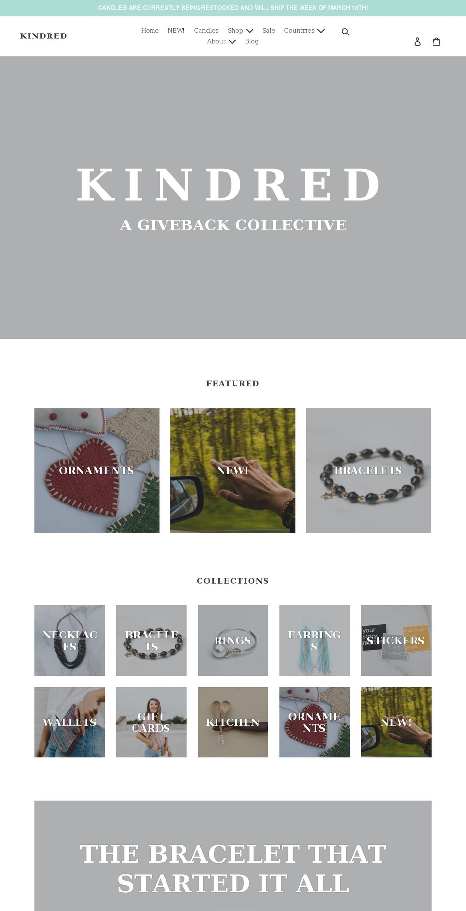bekindred.org shopify website screenshot