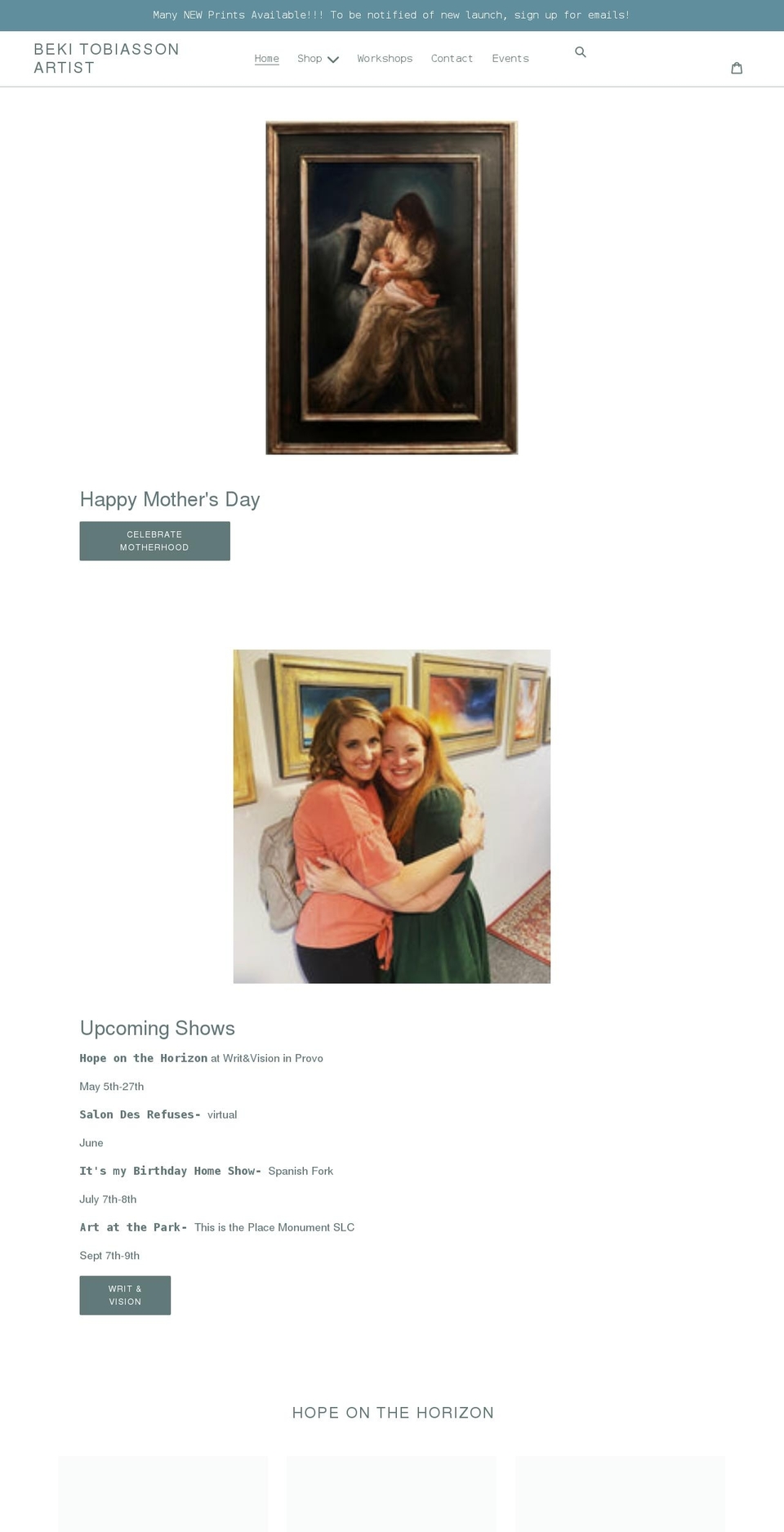 bekitobiassonartist.com shopify website screenshot