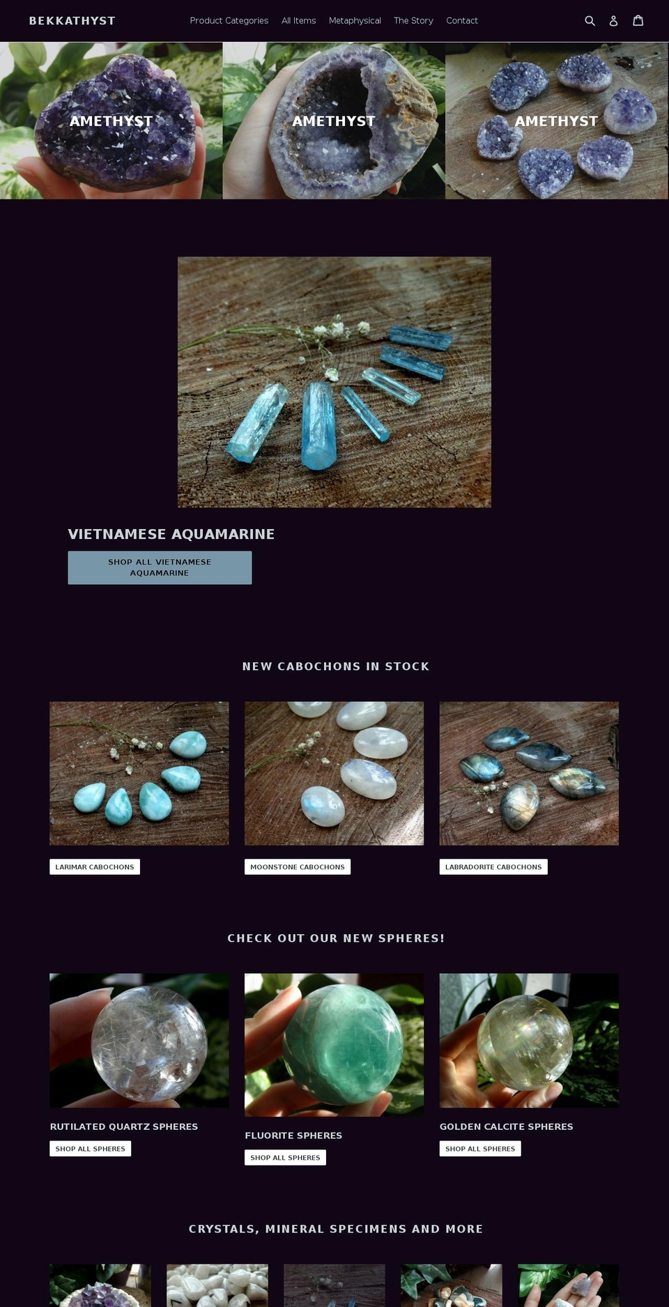 bekkathyst.com shopify website screenshot