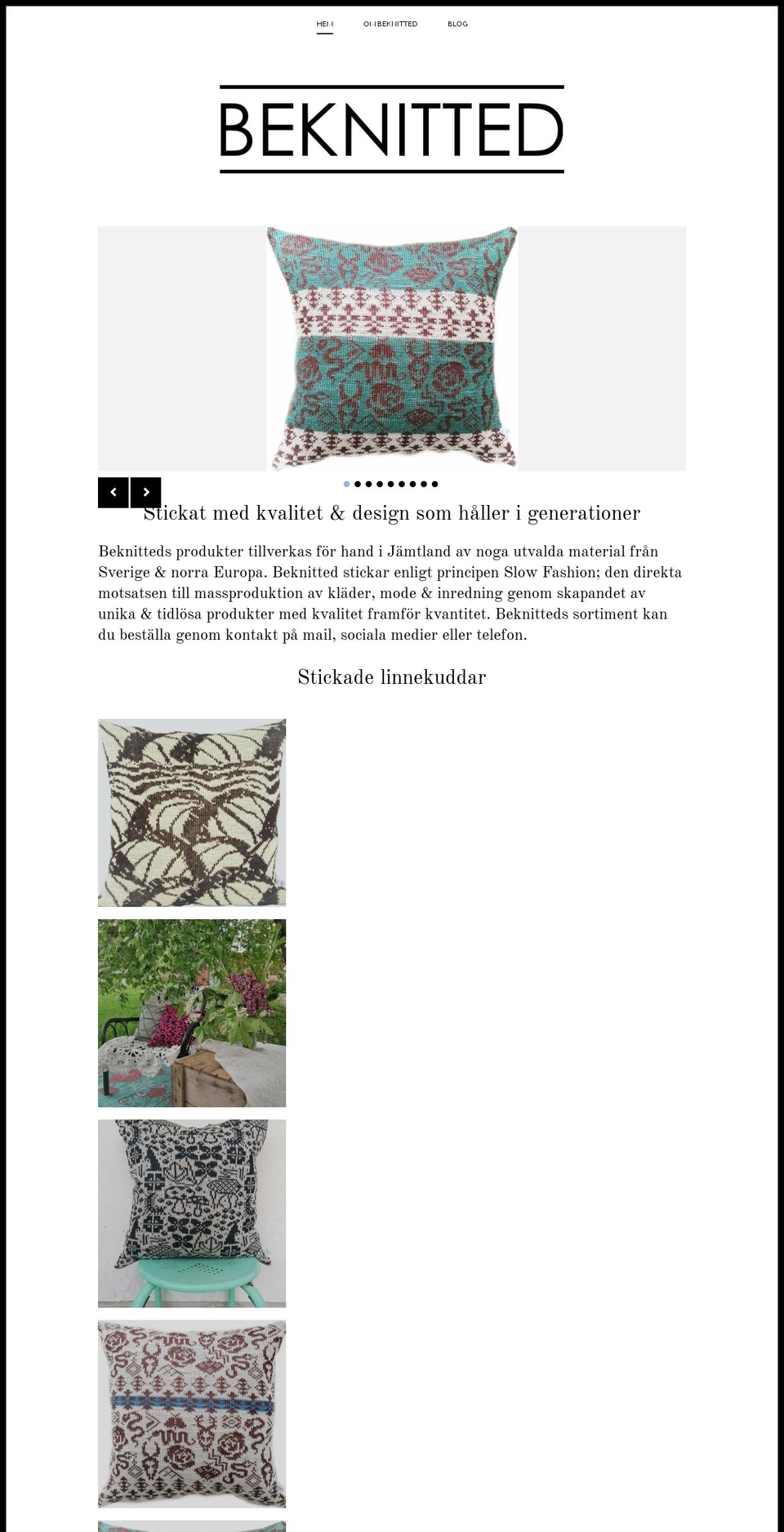 beknitted.com shopify website screenshot