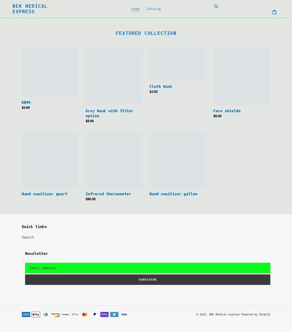 bekxpress.com shopify website screenshot