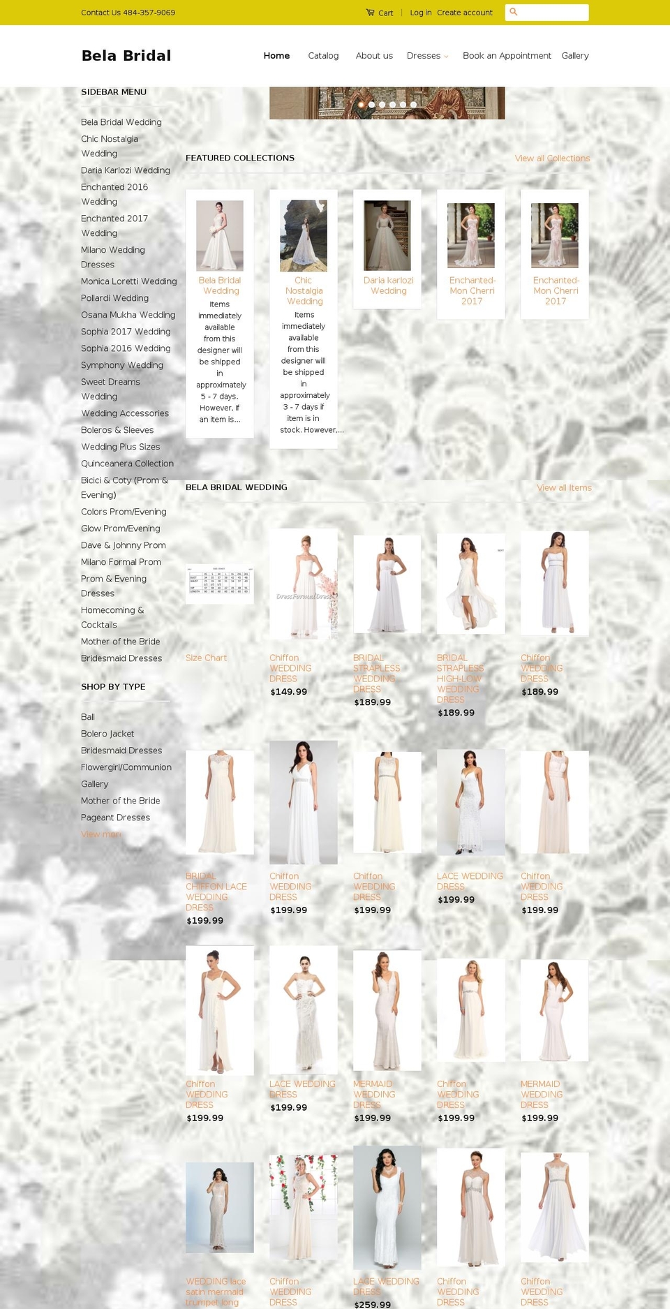 belabridal.com shopify website screenshot