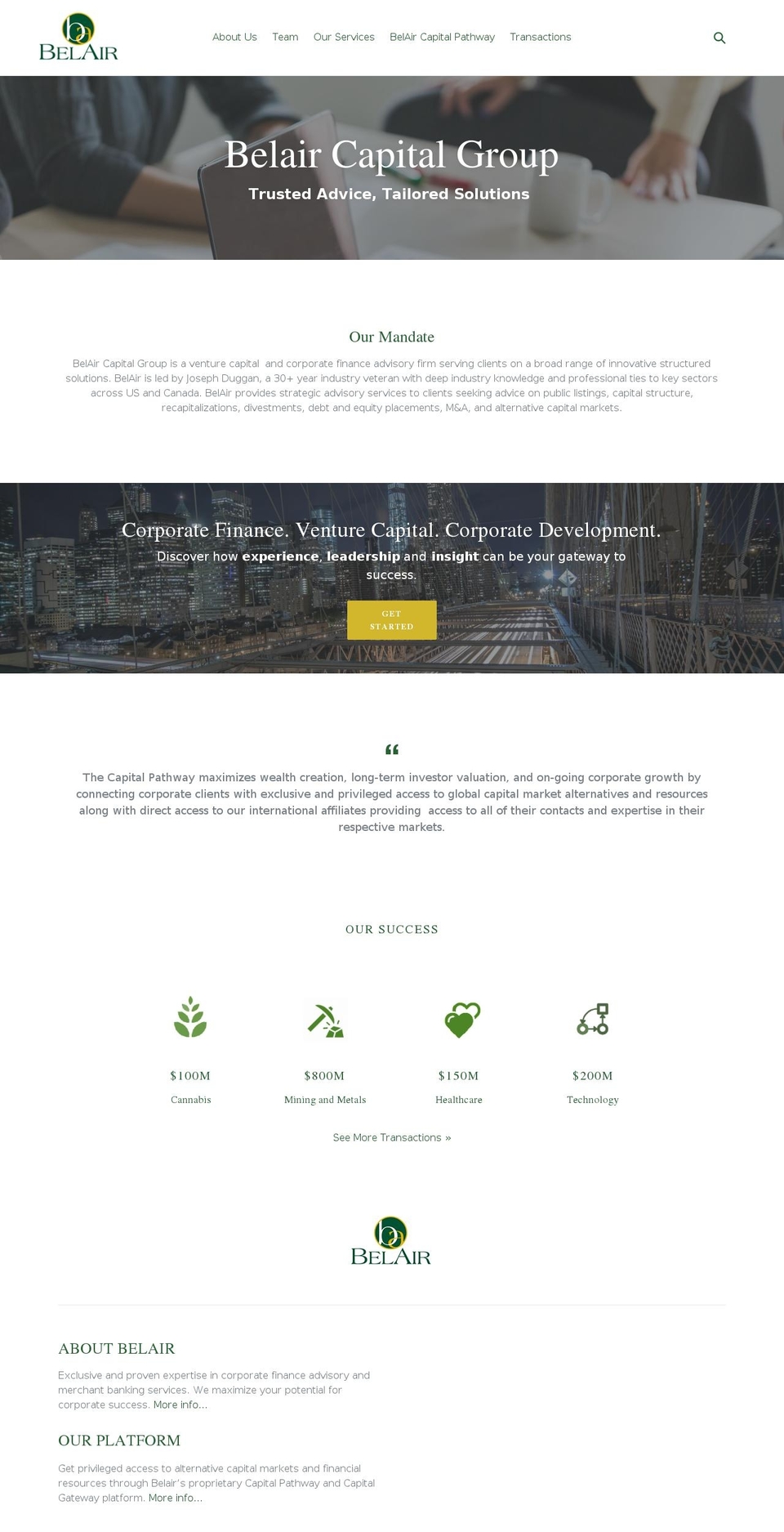 belaircapitalgroup.com — Shopify storefront screenshot