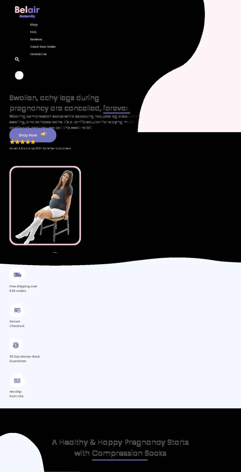 belairmaternity.com shopify website screenshot