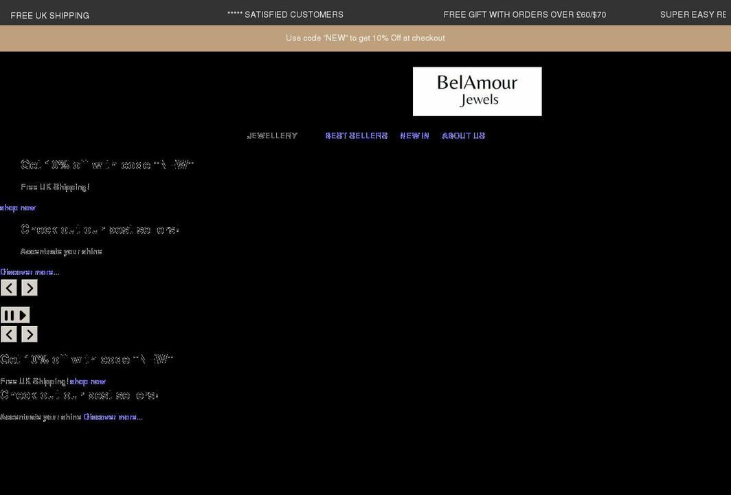 belamourjewels.com shopify website screenshot