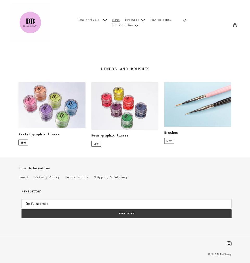 belanibeauty.co.za shopify website screenshot