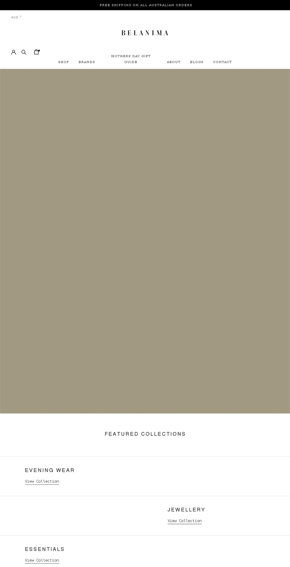 belanima.com shopify website screenshot