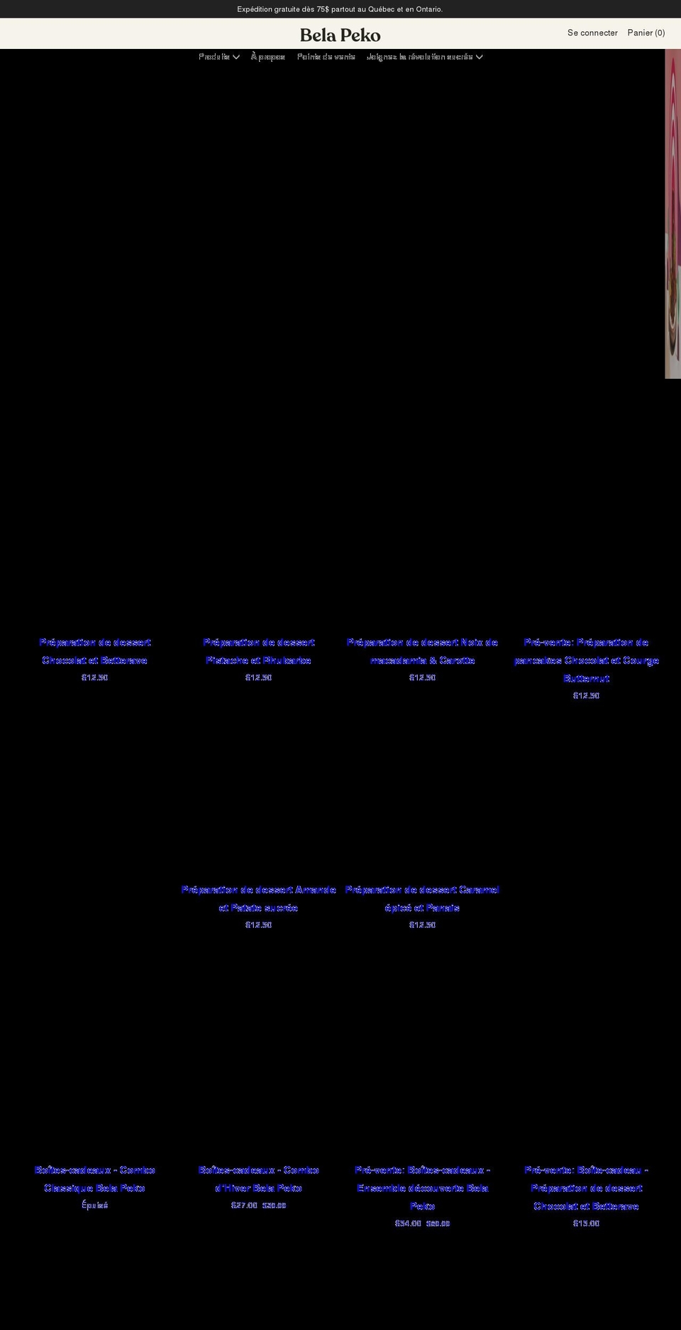 belapeko.com shopify website screenshot