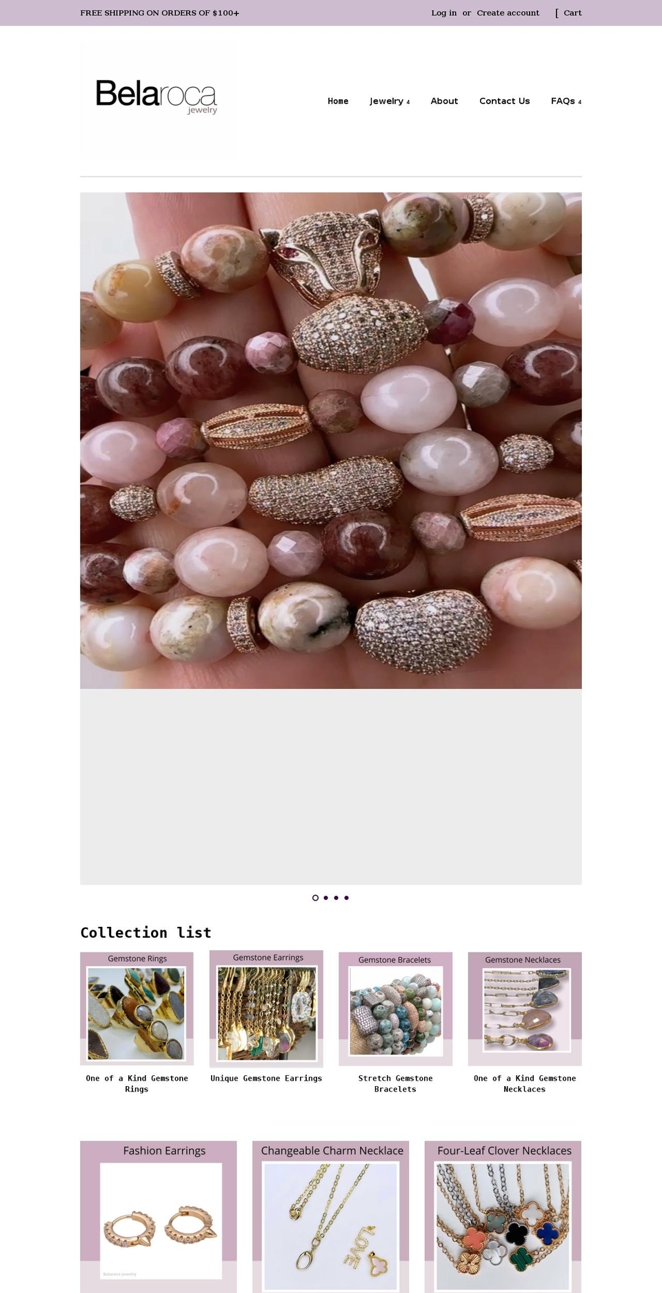 belarocajewelry.com shopify website screenshot